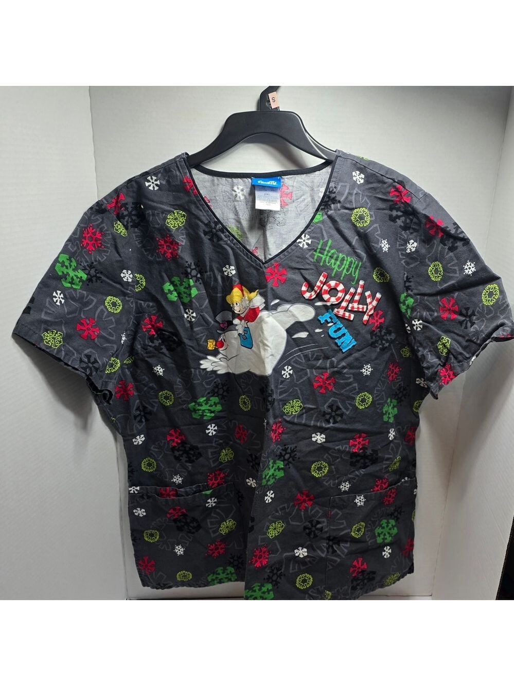 Jolly Fun Frosty The Snowman Scrub Top